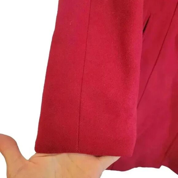 Covington Women's Red Poly/Rayon/Spandex Fleece Single Breasted Dress Coat - Picture 5 of 11